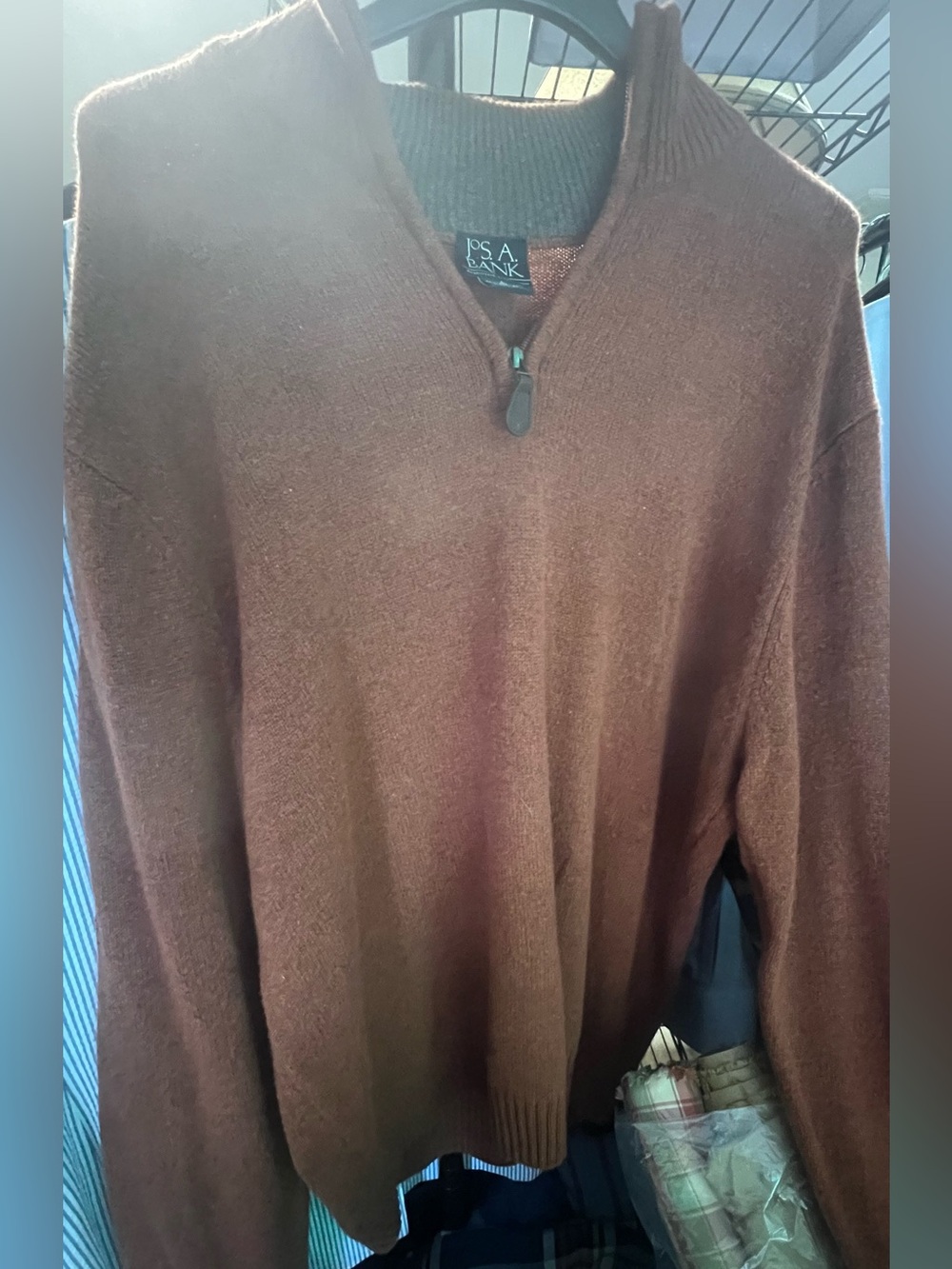 Jos. A. Bank Men's Burnt Orange Quarter-Zip Sweater l Large
